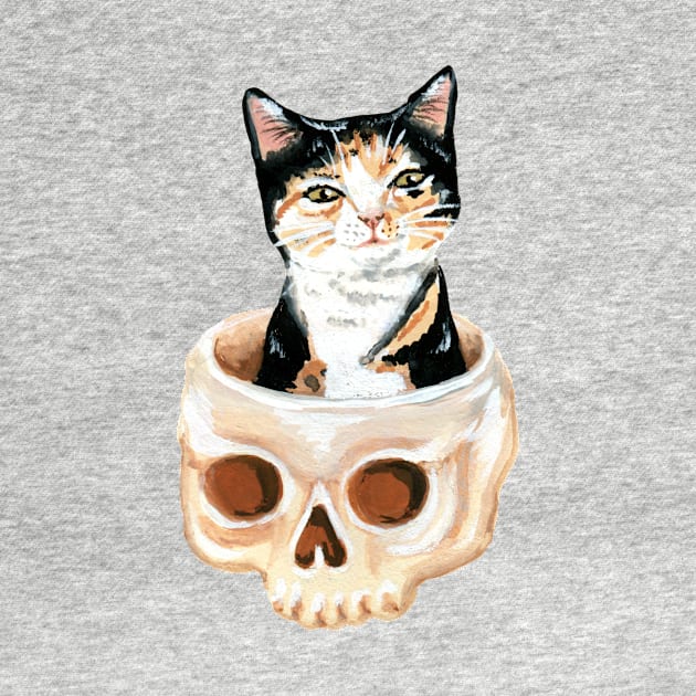 Cat in a skull by KayleighRadcliffe